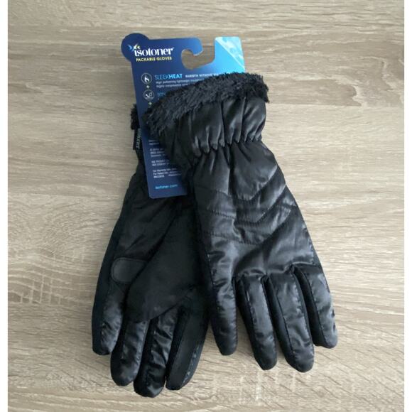 Isotoner Men's Small Gloves Insulated Water-Resistant Touchscreen Compatible NEW - Picture 2 of 5